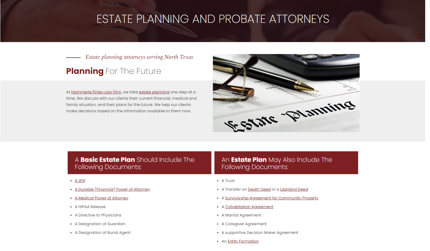 Hammerle Law Firm Services Website Page Design