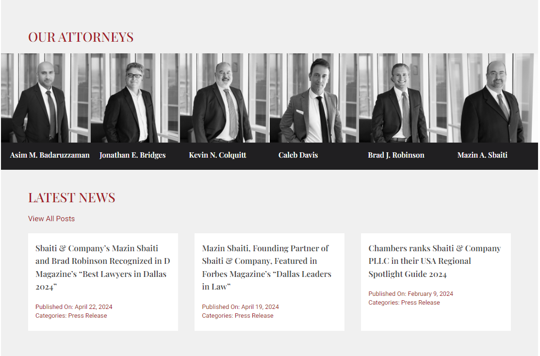 law firm website home page sbaiti